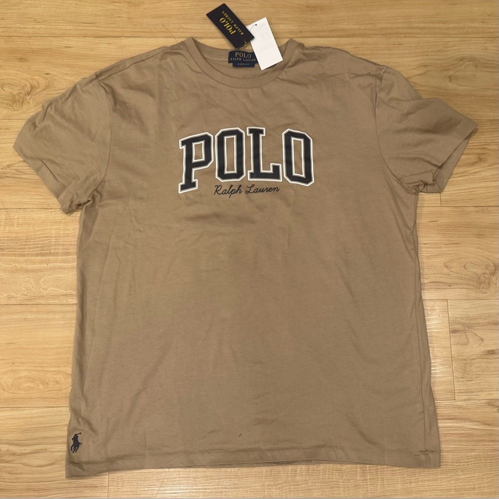 Polo Ralph Lauren Men's Classic Fit Graphic Logo Pony T-Shirt Tee Tan NWT M- XXL